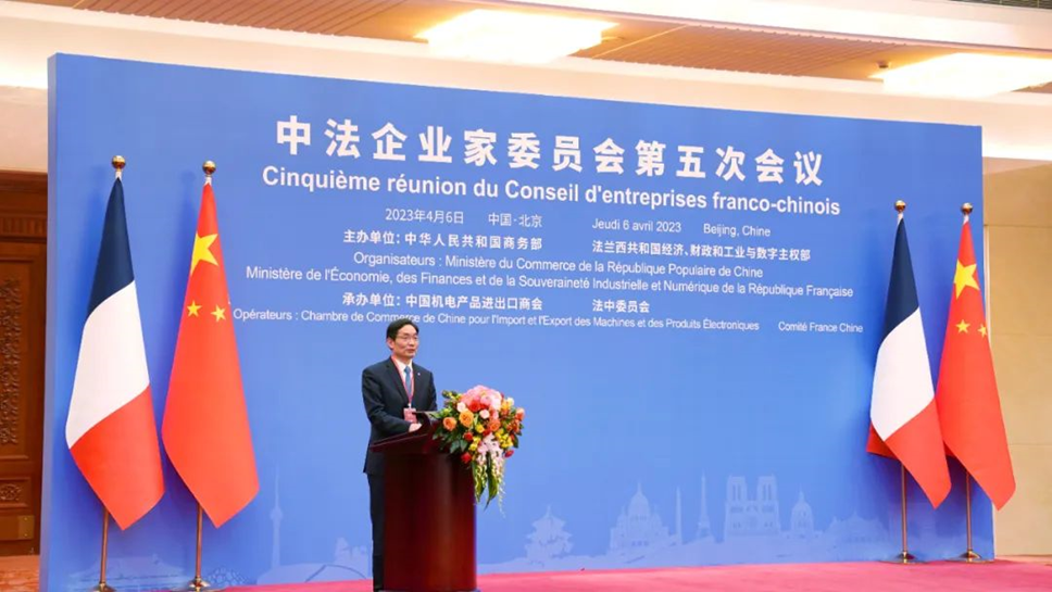 Zhou Yuxian Invited to Fifth Meeting of China-France Business Council and Makes a Speech